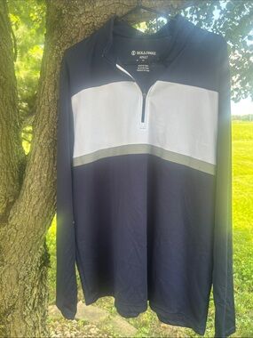 Holloway Navy, White & Light Gray Quarter-Zip Pullover